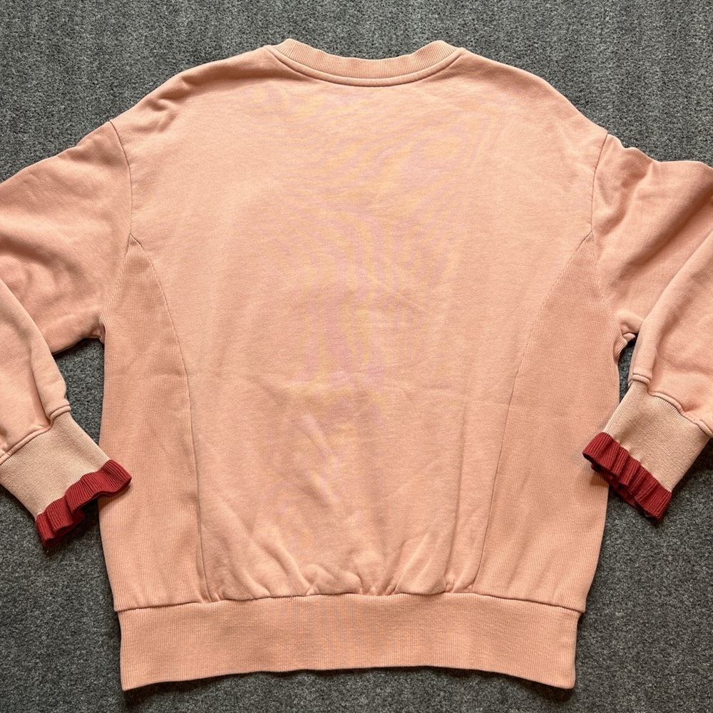 Pink and red crewneck sweatshirt with a unique anime style graphic in the front - Picture 6 of 6